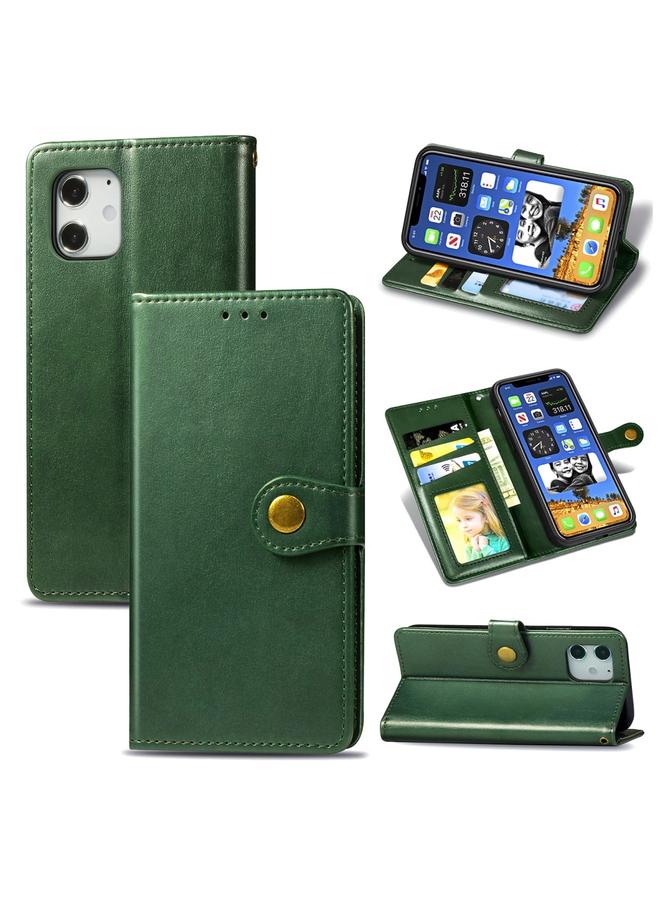 S-TOP Case For iPhone 12 mini Retro Solid Color Leather Buckle Phone Case with Lanyard & Photo Frame & Card Slot & Wallet & Stand Function - Image 1