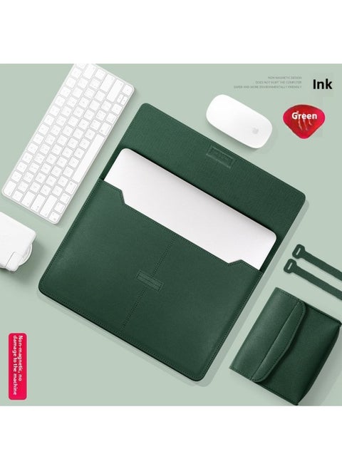 For Apple Notebook 13.3Macbook Computer Bag For Huawei Three-in-One Envelope Bag Inner Bag Style-Color:Dark Green (send Accessories Package)-Applicable Model:13/14 Inch Universal