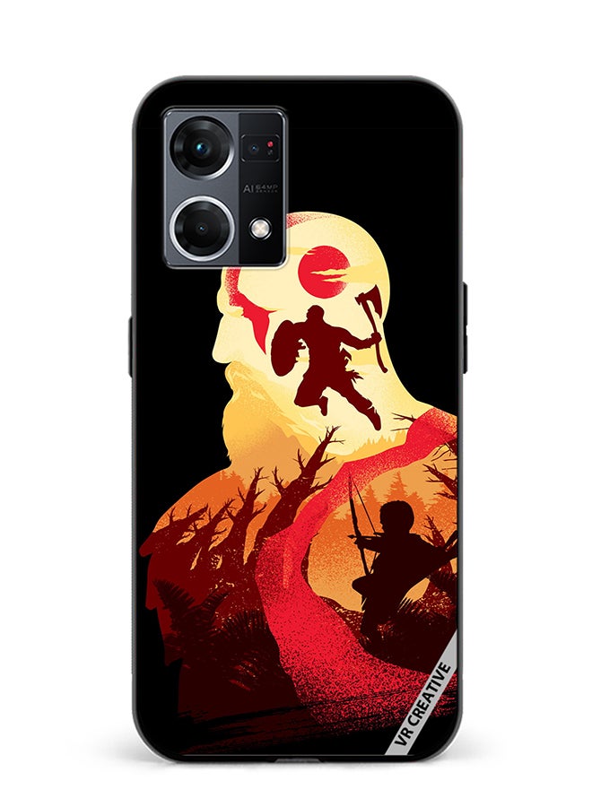 VR CREATIVE Protective Case Cover For Oppo Reno8 4G God Of War Design Multicolour - Image 1