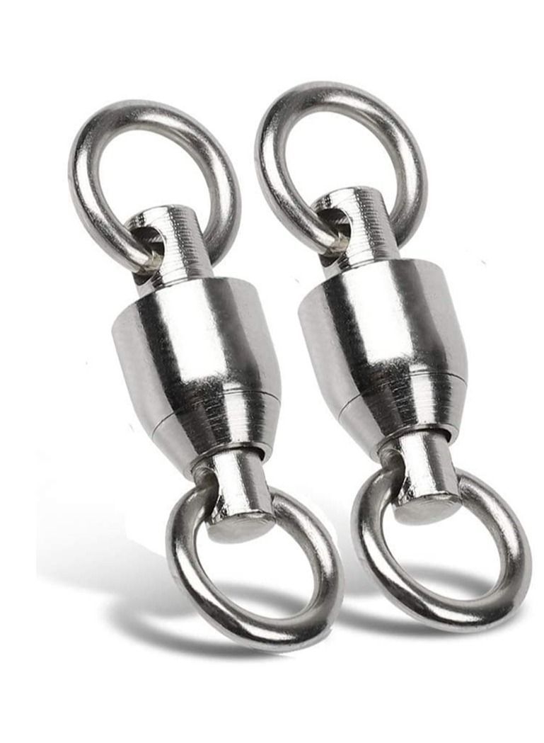 Generic Ball Bearing Swivels Connector, 50 Pcs High Strength Stainless Steel Solid Welded Rings Barrel Saltwater Freshwater Fishing, Fishing Accessories - Image 1