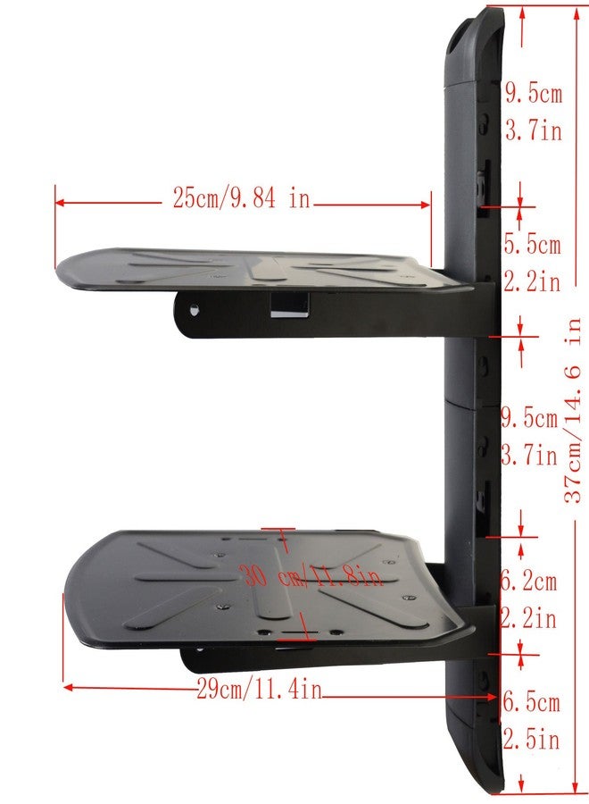 VideoSecu 2 Shelf DVD DVR VCR Wall Mount Bracket Component Shelf for DVD Player DDS Receiver Video Audio Cable Box MDVD04B WP6 - Image 3