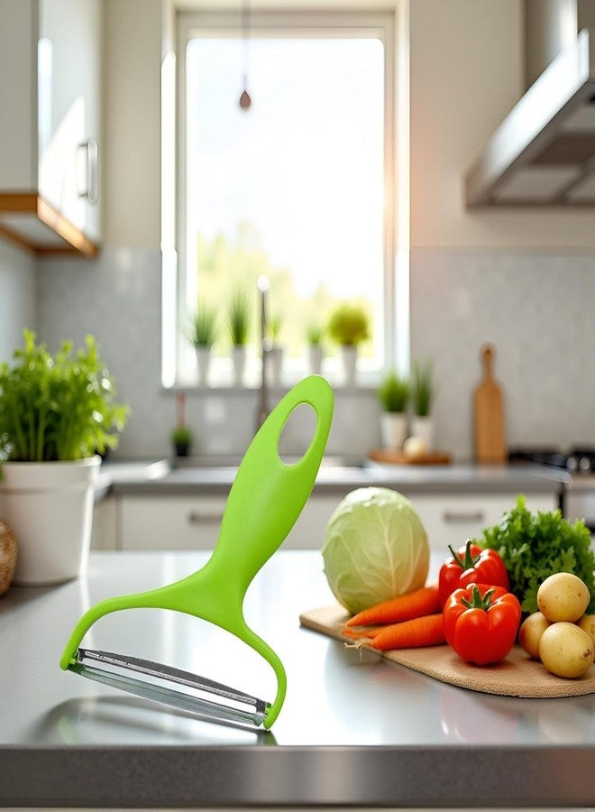Tustao 2Pcs Green Cabbage Shredder,Vegetable Cutter Cabbage Slicer,Stainless Steel Fruit Vegetable Potato Peeler Must Have for Home Restaurants Peeling, Grating and Slicing Tools 18 * 12cm - Image 3