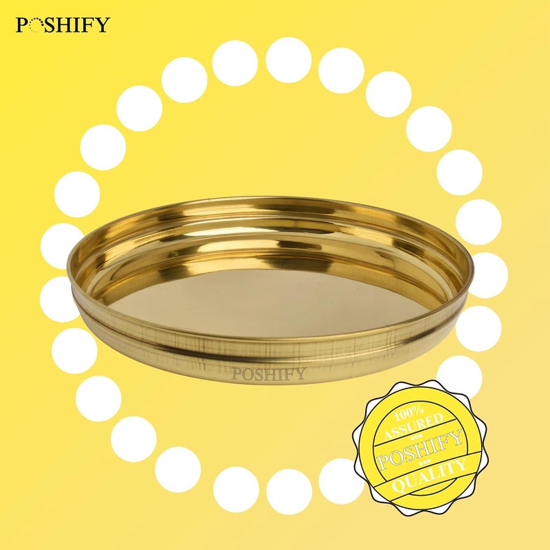 POSHIFY Pooja Thali Elegant Handcrafted Brass Thali for Puja Rituals and Spiritual Practices Traditional Indian Design for Home Decor and Puja Room Essentials - Image 5