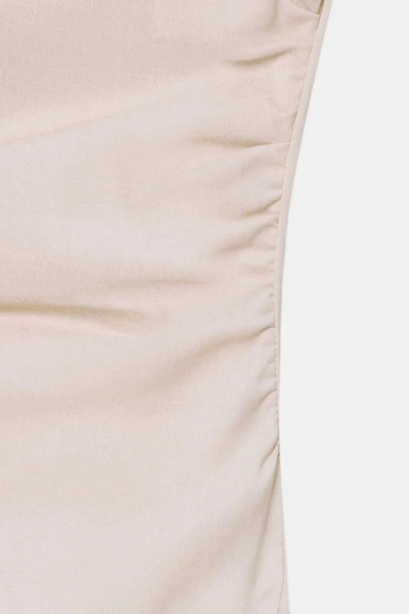 Dilvin Beige Natural DILVIN Women’s Sleeveless Bodycon Midi Dress for Women | Best Price UAE