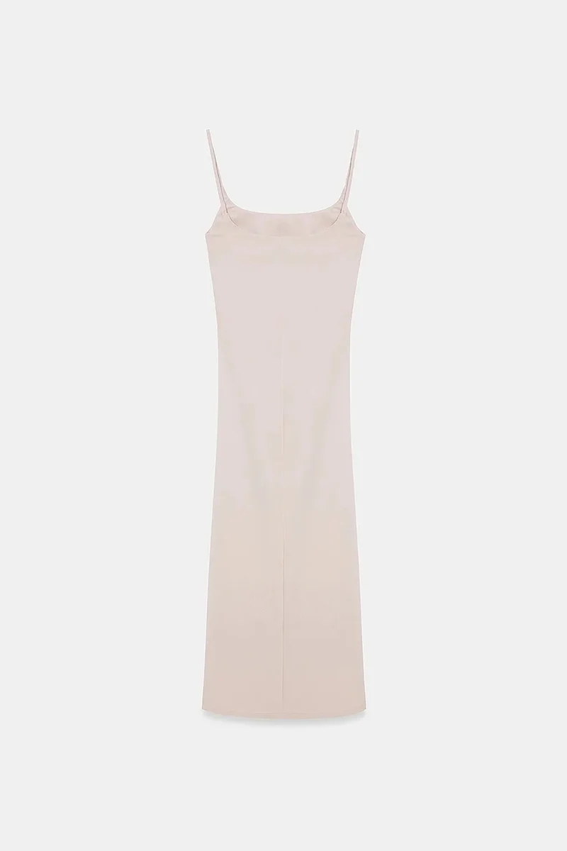 Dilvin Beige Natural DILVIN Women’s Sleeveless Bodycon Midi Dress for Women | Best Price UAE