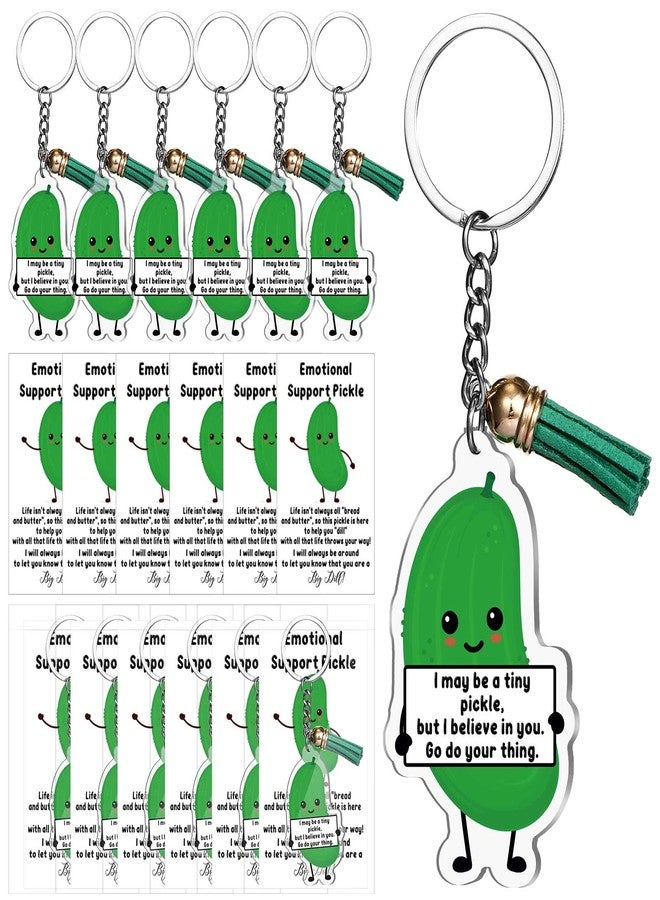 Siifert 36 Set Emotional Support Pickle Keychains Inspirational Pickle Keychains Christmas Appreciation Gifts for Employee Coworkers - Image 1