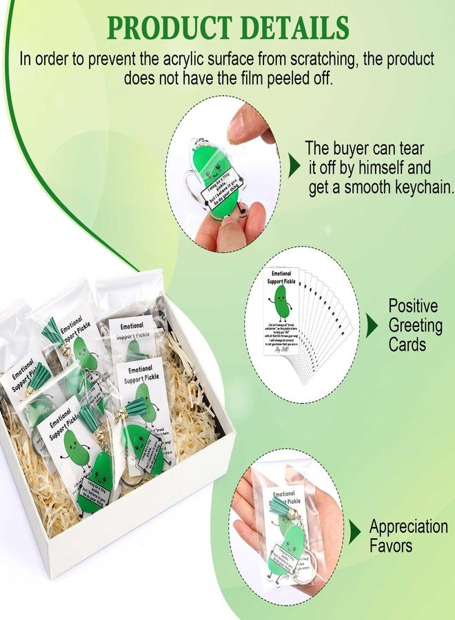 Siifert 36 Set Emotional Support Pickle Keychains Inspirational Pickle Keychains Christmas Appreciation Gifts for Employee Coworkers - Image 3