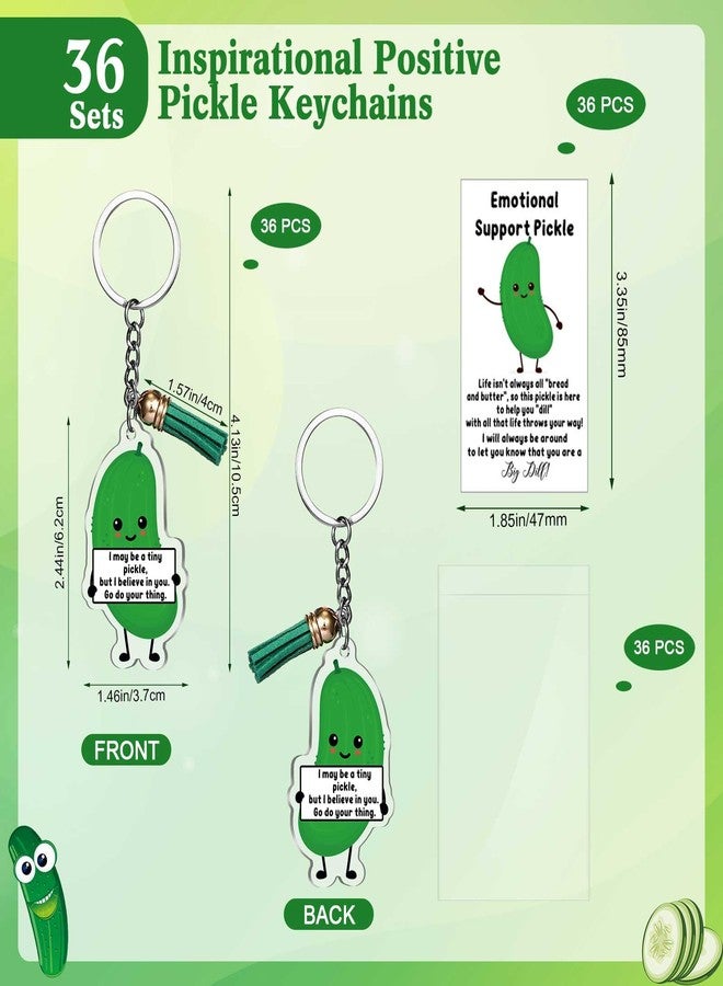 Siifert 36 Set Emotional Support Pickle Keychains Inspirational Pickle Keychains Christmas Appreciation Gifts for Employee Coworkers - Image 2