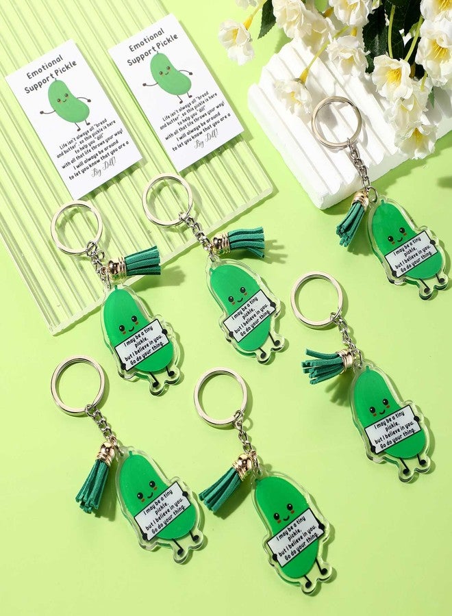 Siifert 36 Set Emotional Support Pickle Keychains Inspirational Pickle Keychains Christmas Appreciation Gifts for Employee Coworkers - Image 5
