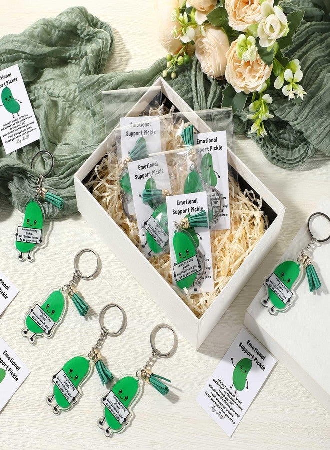 Siifert 36 Set Emotional Support Pickle Keychains Inspirational Pickle Keychains Christmas Appreciation Gifts for Employee Coworkers - Image 4