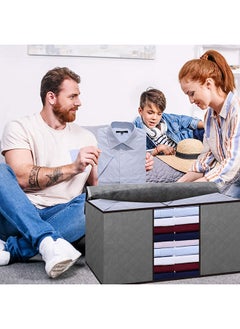 SKY-TOUCH 6 Pack Large Capacity Storage Bags, 90L Foldable Clothing Storage Bags Organizer with Reinforced Handle Thick Fabric for Comforters, Clothes, Blankets, Bedding  - Image 4