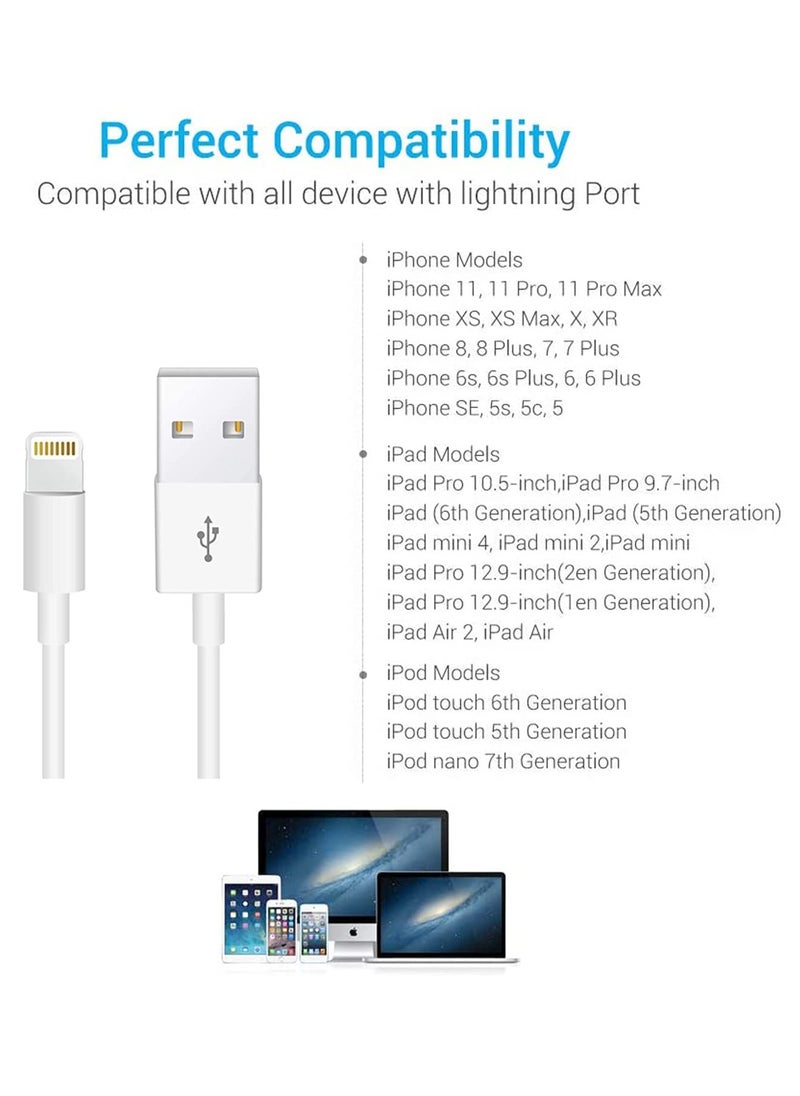 Generic - Lightning To USB Cable for iPhone iPad iPod AirPods(1 M White) - Image 1