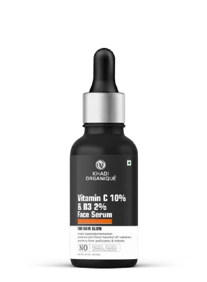 Khadi ORGANIQUE Vitamin C 10% & B3 2% Face Serum for glowing skin 30Ml - Image 3