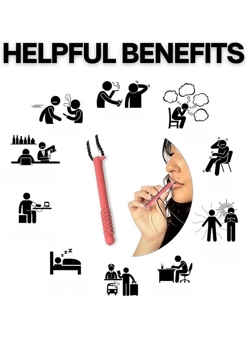 3-PCS Essential Oil Breather，Breathable Silicone Chew Stick，Decompression Creative Respirator, Relieve Tension and Stress and Improve Concentration（Watermelon flavor） - Image 2