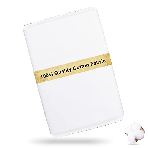 Craftido-19 Options-100% Cotton Fabric by The Yard in Solid Color 44”Wide by 3yd (9 ft) -Medium Weight 5.2 oz-Soft Cotton for Quilting, Sewing, Crafts, Binding, Backing and Lining - White - Image 1