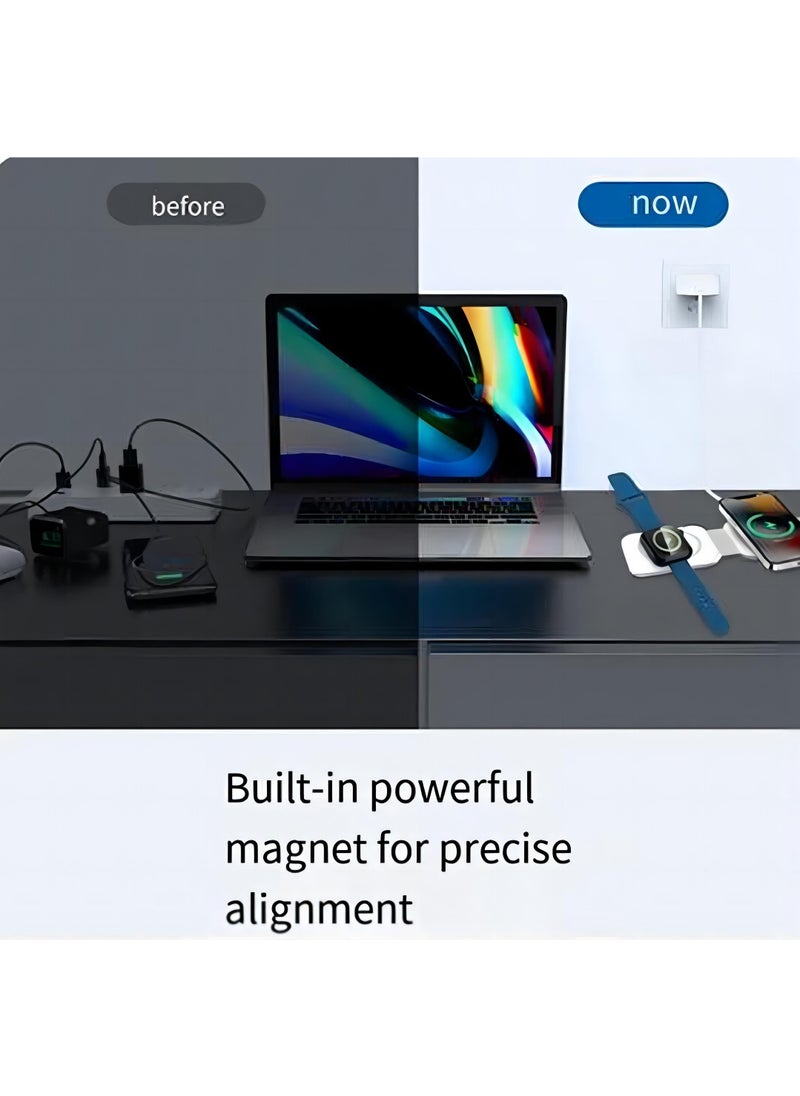 Youque - Multifunctional 10 in 1 Magsafe Wireless ChargerCable Tooling for Mobile Phone\Apple Watch\earphone Fast Charging Dock Station Black - Image 1