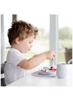 ezpz Baby Mini Fork And Spoon Set, Kids Cutlery Set With Case - 12M+ - Pewter  - Image 5