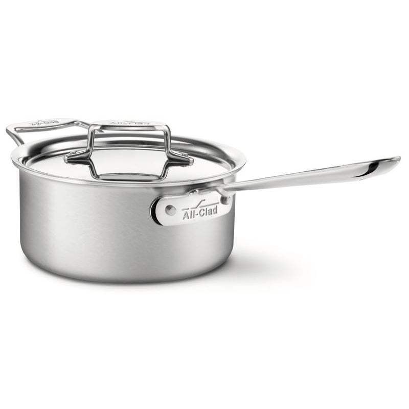 All-Clad D5 5-Ply Stainless Steel Sauce Pan 3 Quart Induction Oven Broiler Safe 600F Pots and Pans, Cookware Silver - Image 1
