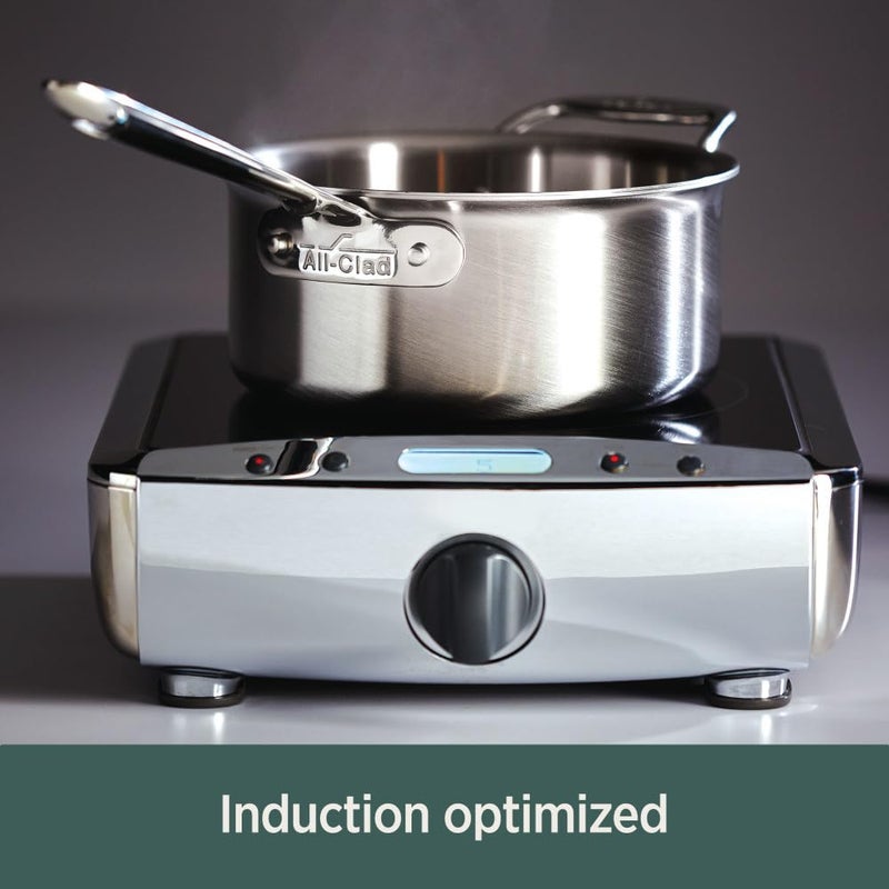 All-Clad D5 5-Ply Stainless Steel Sauce Pan 3 Quart Induction Oven Broiler Safe 600F Pots and Pans, Cookware Silver - Image 4