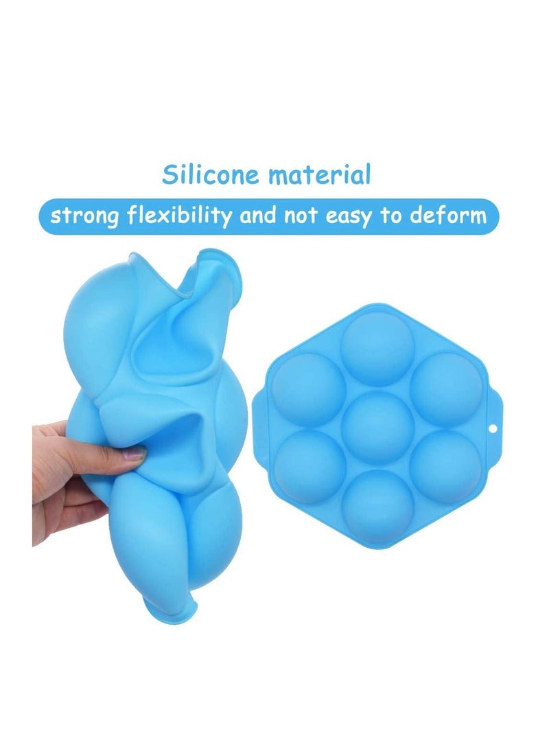 NIBEMINENT Silicone Bakeware Molds, 7-Cavity Mousse Cake Mold, Mold for Baking, Dessert Cookie Mould, Candle Soap Making Hot Chocolate Bomb Jelly Dome - Image 2