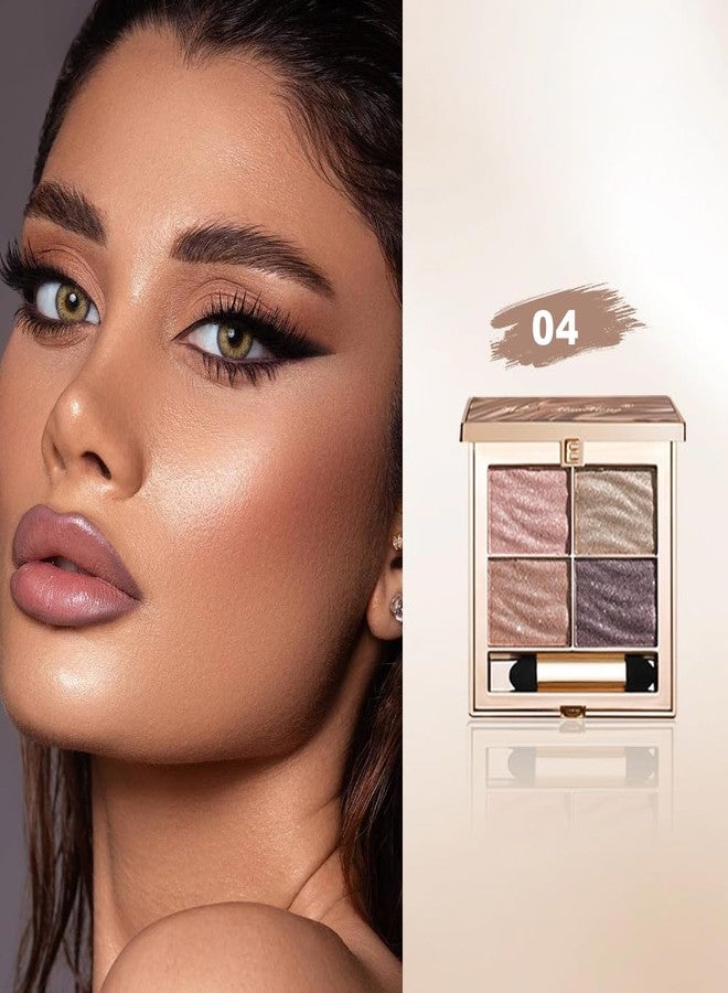 Houksouml Nude Eyeshadow Palette, Matte & Shimmer Soft Neutral Shades, Purple Khaki Brown Caramel Latte Champagne Pearl Tones, Smooth Blendable Fine Shimmer, Long-Lasting Pigmented Eye Makeup for Daily Wear-A04 - Image 3