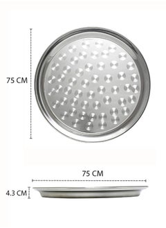 A TO Z 555 Premium Stainless Steel Round Tray 75 cm – Multipurpose Serving Plate for Biriyani, Mandi, Arabic Cuisine, Fruits, Vegetables & More  Durable & Decorative Tray for Home, Restaurant, |Mirror Finish  - Image 3