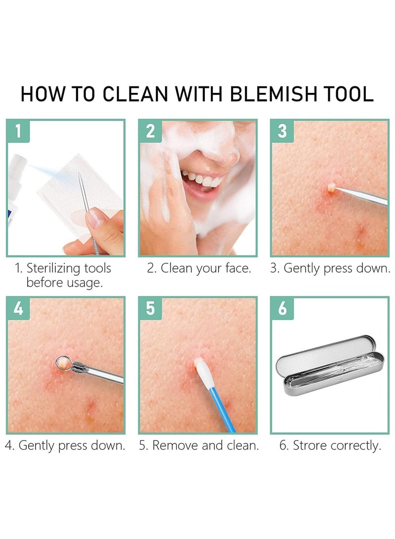 8pcs Blackhead Pimple Remover Tool Kit in Metal Case, Blackhead Acne Pimple Extractor Tool - Image 4