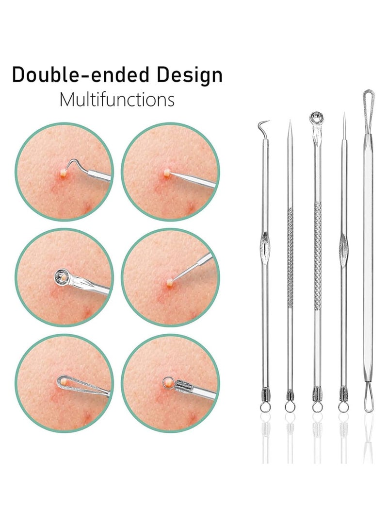 8pcs Blackhead Pimple Remover Tool Kit in Metal Case, Blackhead Acne Pimple Extractor Tool - Image 2