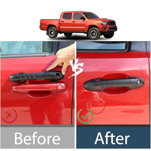 Lcojicep ABS Exterior Door Handle Protector Trim Frame Cover Compatible with Tacoma 20062015Door Handle CoverCar Door Handle Cover Frame Trim Matt BlackStyle B - Image 3