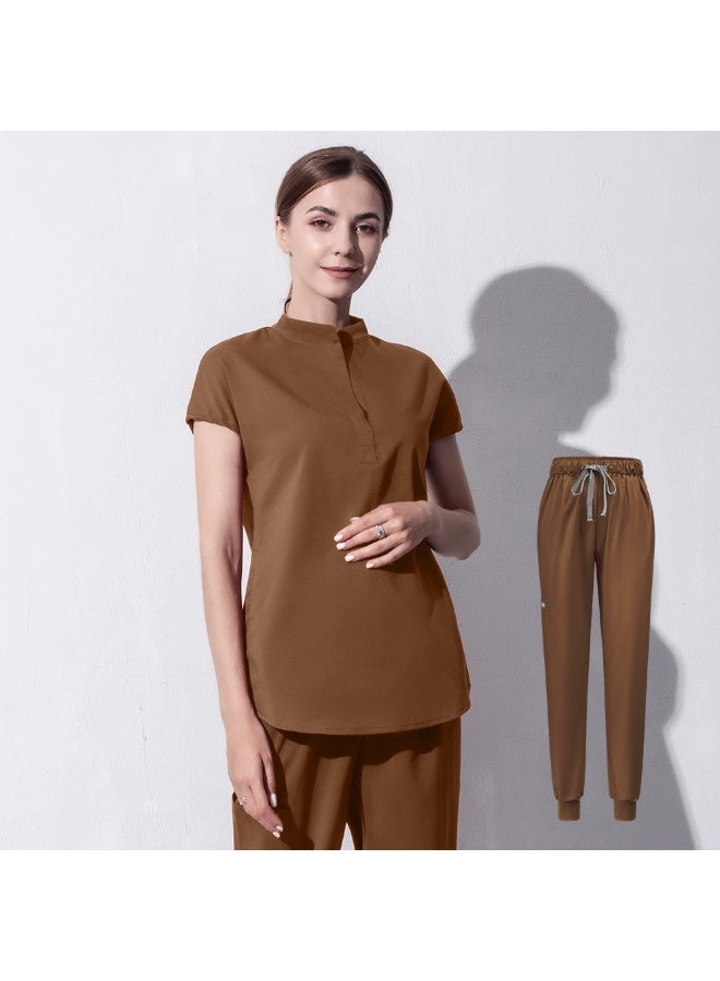 NIBEMINENT Fashion Women Workwear Scrub Tops+pant Medical Uniform Surgery Scrubs Shirt Short Sleeve Pet Shop Doctor Nurse Nursing Uniform - Image 1