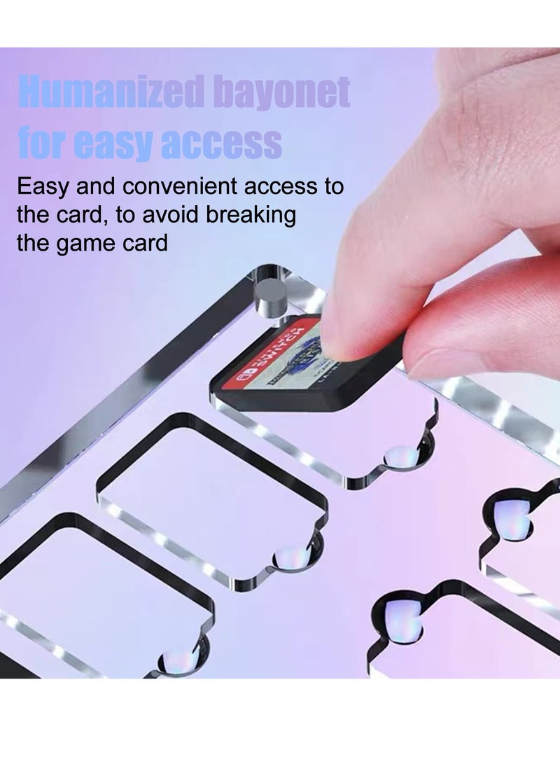 general Game Card Case for Nintendo Switch, 9 Slot Clear Acrylic Game Storage Case Crystal Magnetic Cassette Display Case for Card Protection Two-legged Stand Ornament - Image 2