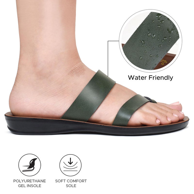 Aerosoft Womens Slides Slip On Comfort with Arch Support Slides for Women Summer Yoga Mat Walking Ladies Flat Sandals (Violet Green Size 7) - Image 4