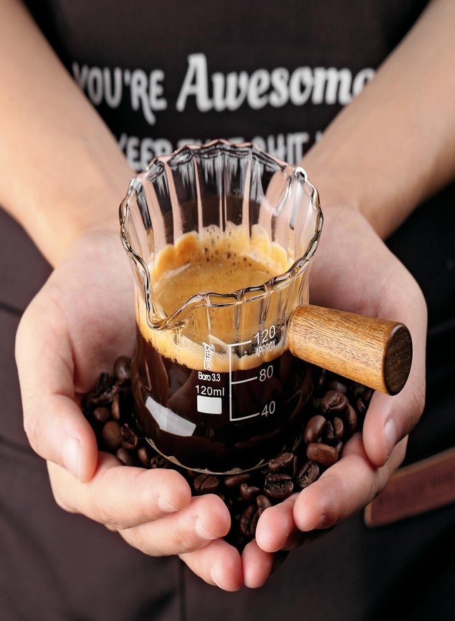 Bincoo 120ML Modern Clear Glass Espresso Shot Glass Set of 2, V-Shaped Mouth & Dual-Scale Markings, Heat-Resistant, 2 Count, Reusable, Ideal for Single or Double Shots - Image 2