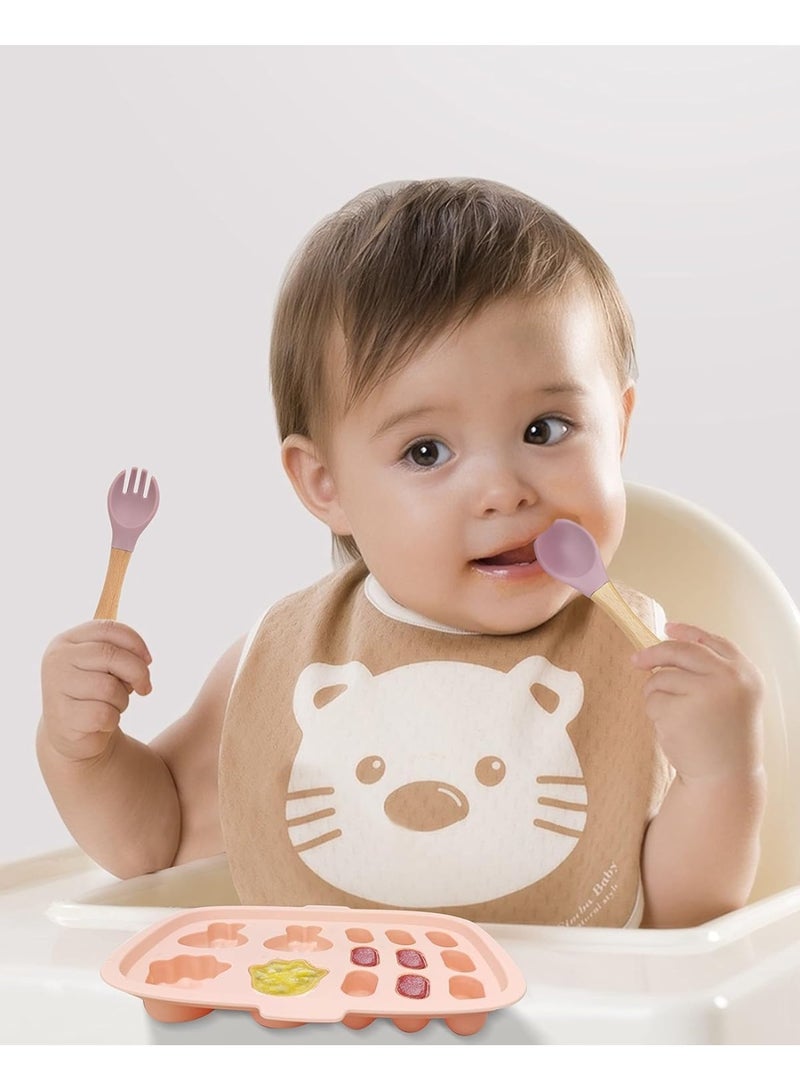 2 Pack Baby Food Freezer Tray, Perfect Silicone Baby Food Freezer Tray, for Homemade Baby Food, Vegetable & Fruit Purees, and Breast Milk, Food Grade Silicone - Image 3