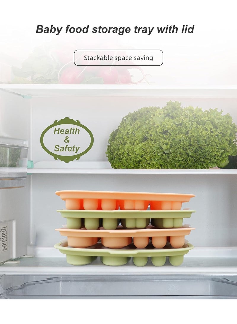 2 Pack Baby Food Freezer Tray, Perfect Silicone Baby Food Freezer Tray, for Homemade Baby Food, Vegetable & Fruit Purees, and Breast Milk, Food Grade Silicone - Image 5