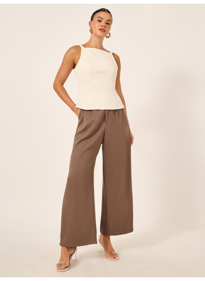 Styli Styli Solid Square Neck Sleeveless Top  - Image 2