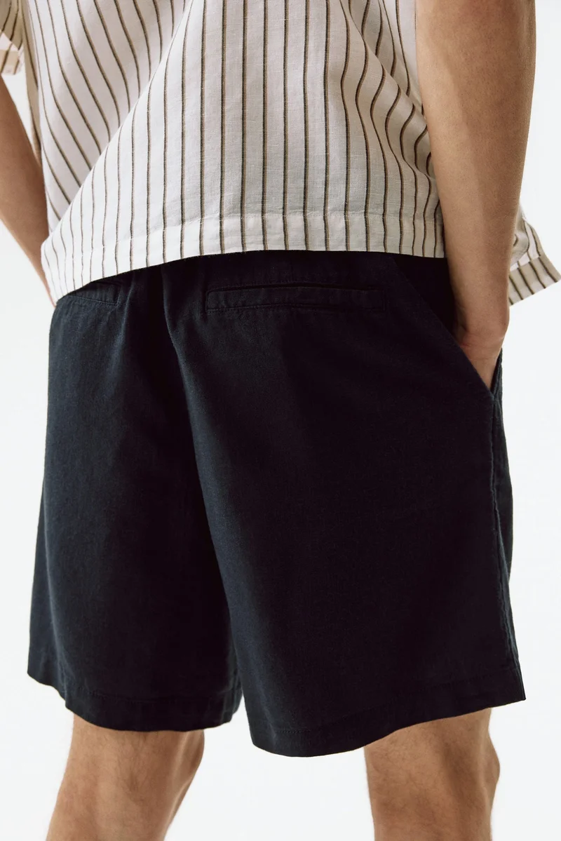 H&M  Relaxed Fit Linen-blend shorts for Men | Best Price UAE