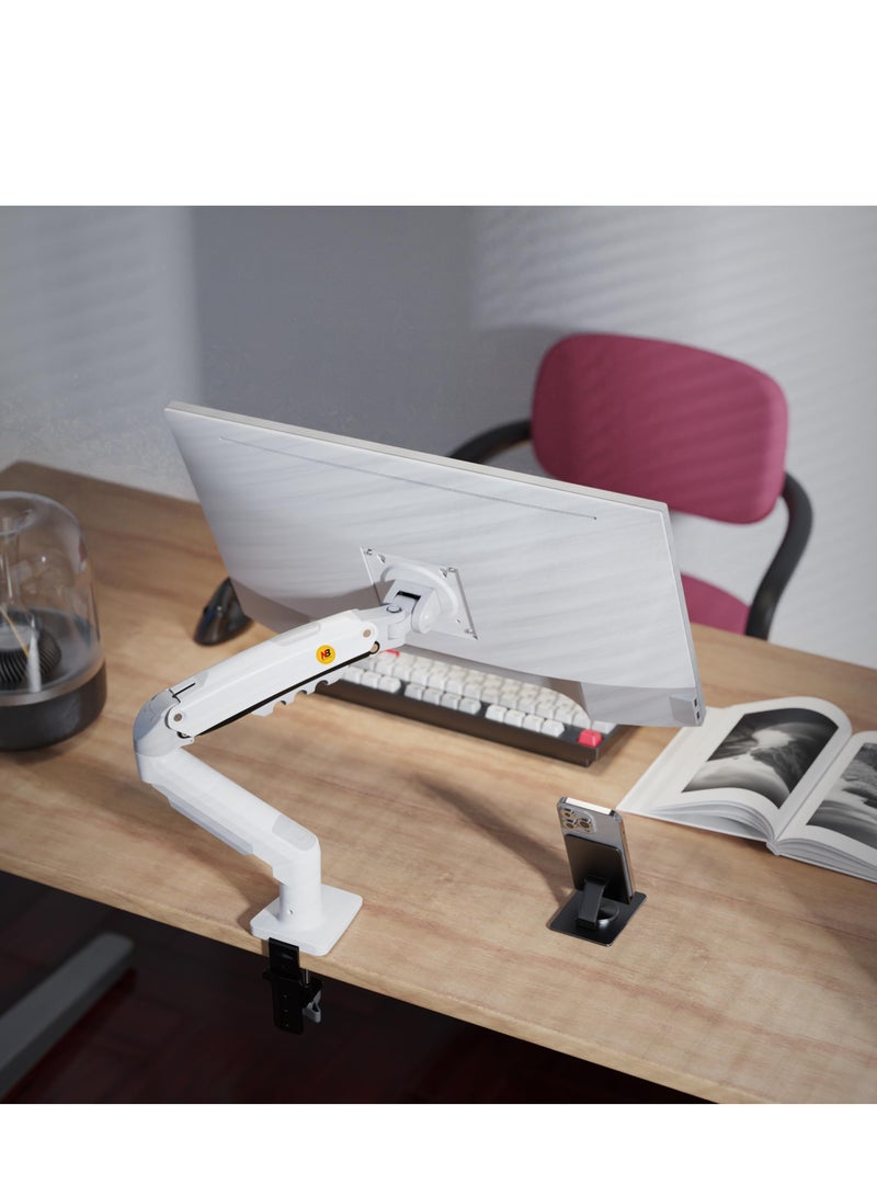 NB NORTH BAYOU F80 Monitor Desk Mount Stand, Full Motion Swivel Monitor Arm with Gas Spring for 17''-30'' Monitors (Within 2kg to 9kg), Computer Monitor Stand (White)  - Image 5