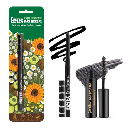 Eyetex combo pack: Kajal Supreme Max Herbal, 0.35g + Dazller Mascara, 3.5g - Image 1