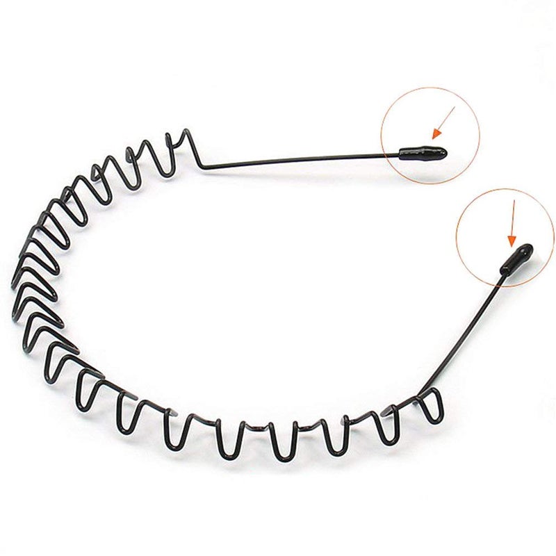 TRIPIN TRIPIN Hair Band for Men and Women Daily Use Black Spring Zigzag Wave Metal Hair Hoop Band Unisex Sports Headband Head Ware Accessories  - Image 4