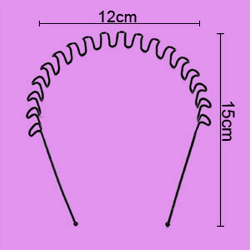 TRIPIN TRIPIN Hair Band for Men and Women Daily Use Black Spring Zigzag Wave Metal Hair Hoop Band Unisex Sports Headband Head Ware Accessories  - Image 5