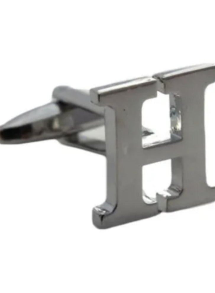 Alphabet H Design Cufflink
