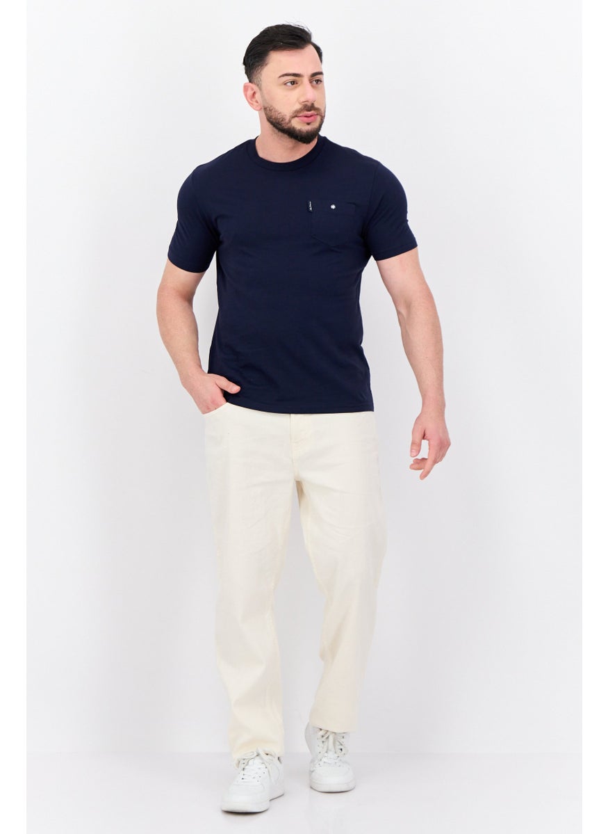 Ben Sherman - Men Crew Neck Short Sleeves Brand Logo T-Shirt, Navy - Image 1
