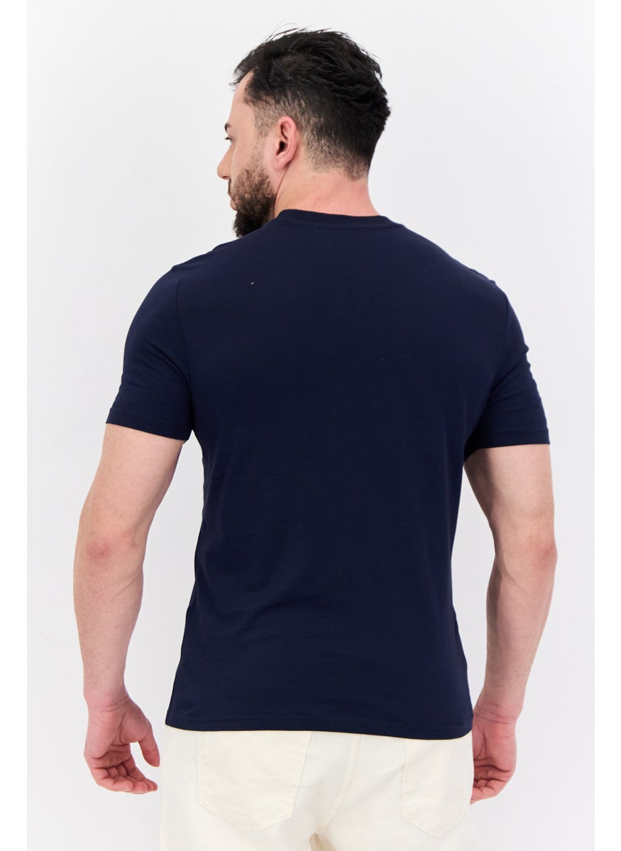 Ben Sherman - Men Crew Neck Short Sleeves Brand Logo T-Shirt, Navy - Image 1
