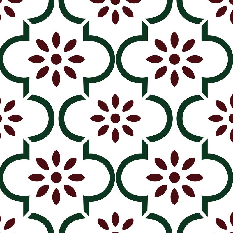 Nukofal Floral Peel and Stick Wallpaper Floral Contact Paper Modern 16.9inchx118.1inch Waterproof Red Green Wallpaper Self Adhesive Removable Contact Paper for Kitchen Bathroom Drawer Decorative - Image 1