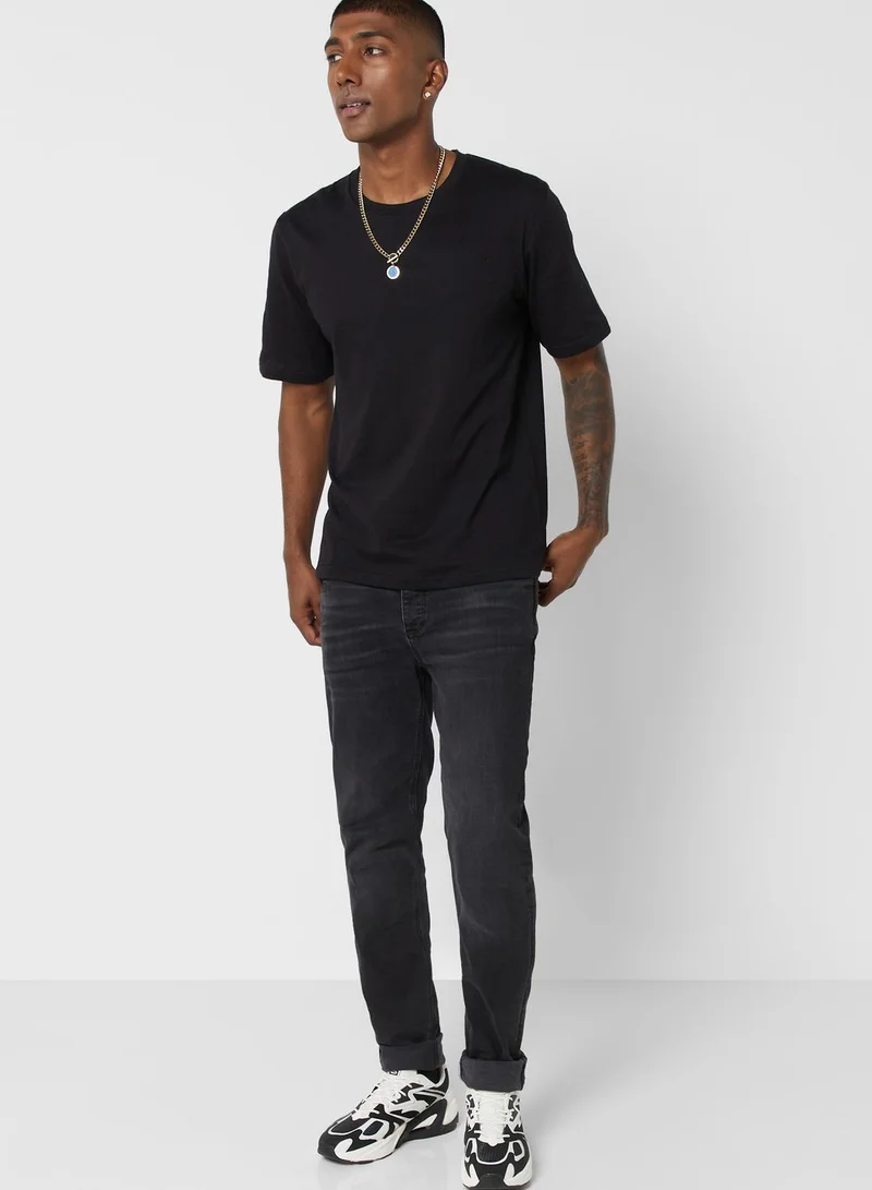 JACK & JONES 3 Pack Essential Crew Neck T-Shirt