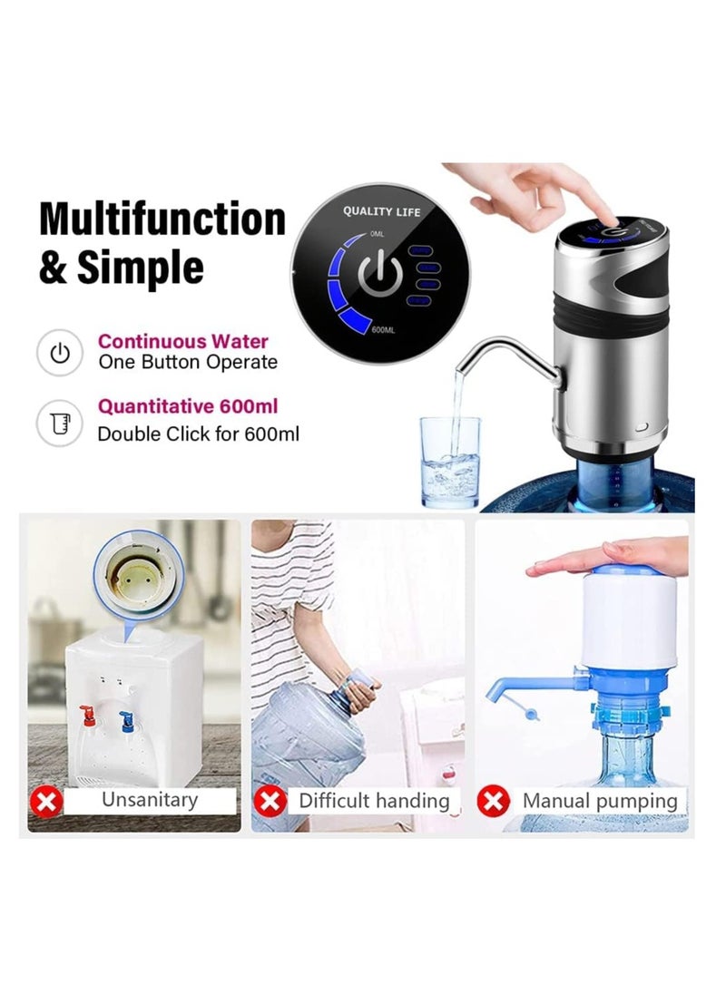MIXDE Water Dispenser, 5 Gallon Water Dispenser, Smart Drinking Water Jug Pump Electric Touch Screen Automatic Water Pump Dispenser Switch with Child Lock for Camping Kitchen Office Kitchen, Workshop  - Image 2