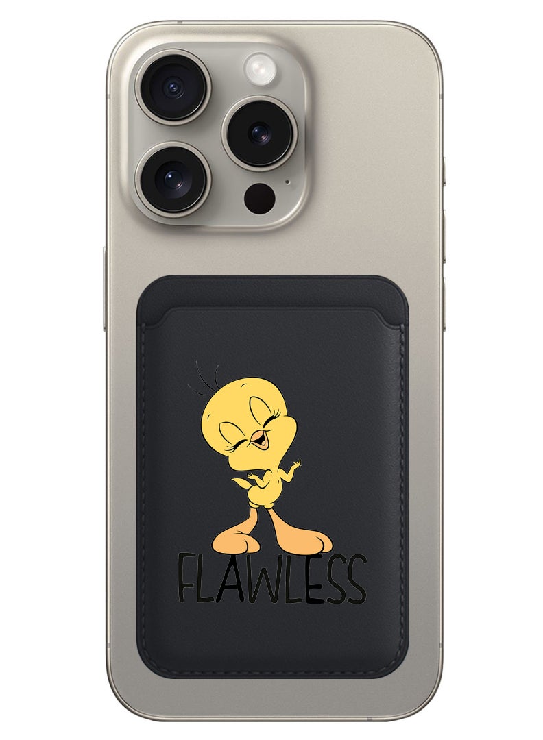 Theodor محفظة مغناطيسية، متوافقة مع محفظة MagSafe، لمحفظة iPhone، لسلسلة iPhone 16/15/14/13/12، غير متوافقة مع iPhone 13/12 mini، حاملة 3 بطاقات، جلد نباتي، أسود - خالي من العيوب - Image 1