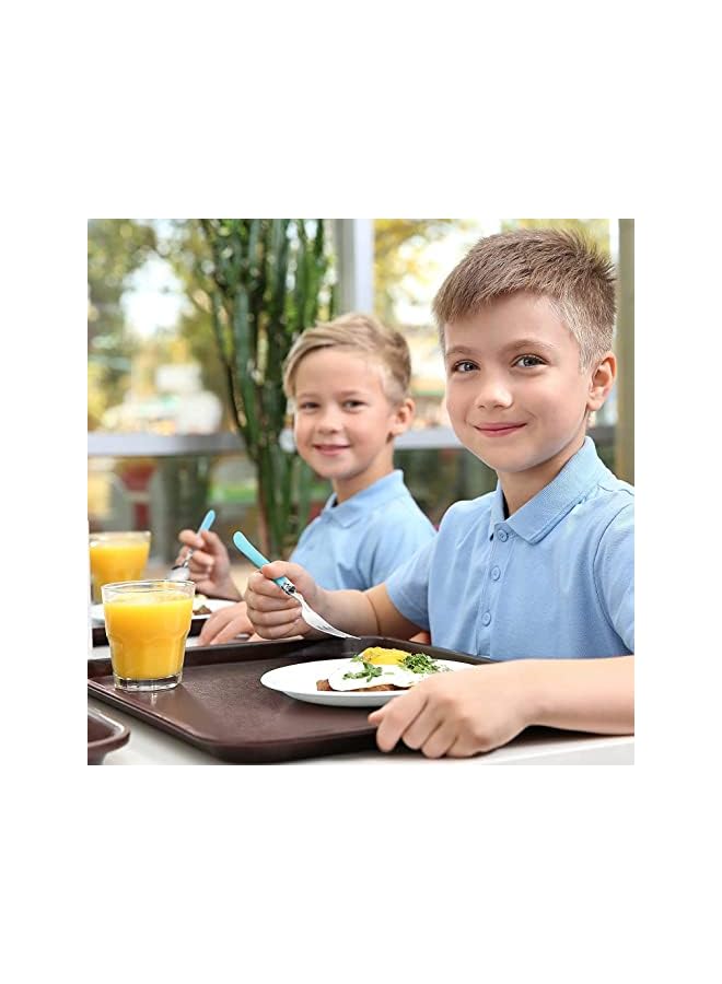 Kids Utensils Stainless Steel Fork and Spoon Set Child Stainless Steel Flatware Set with Silicone Round Handle Safe Cutlery Set with Travel Cases( 3 Sets )