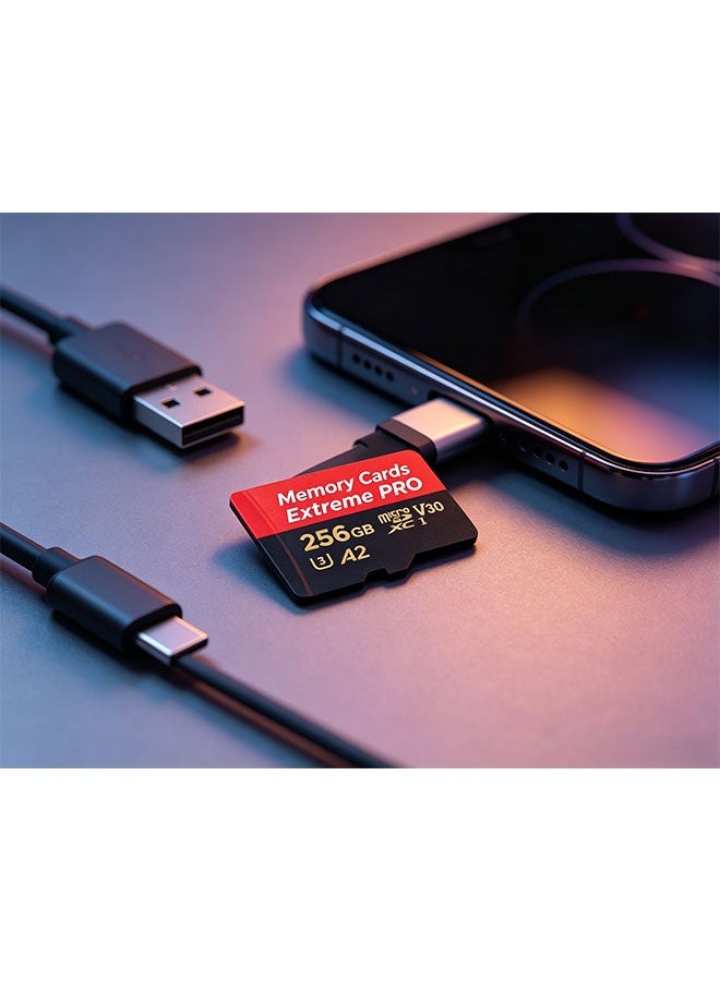 256GB high-end storage card, microSDXC type, supports full HD video, suitable for smartphones, dashcam, action cameras and surveillance cameras. - Image 4